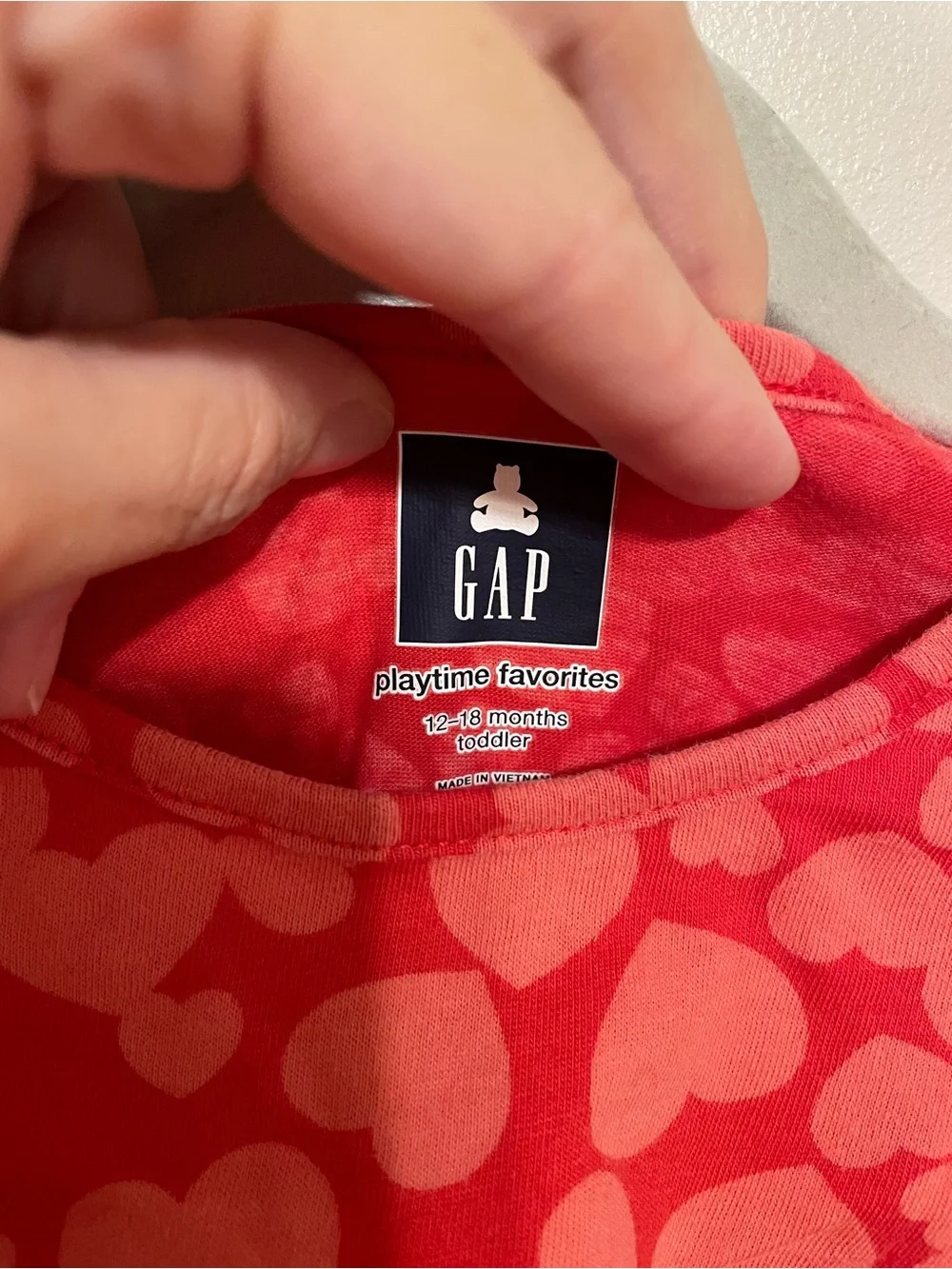 GAP Girls' Red Heart Print Peplum Long-Sleeve Top